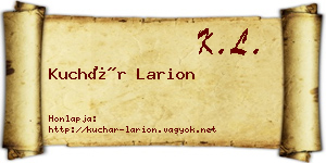 Kuchár Larion névjegykártya